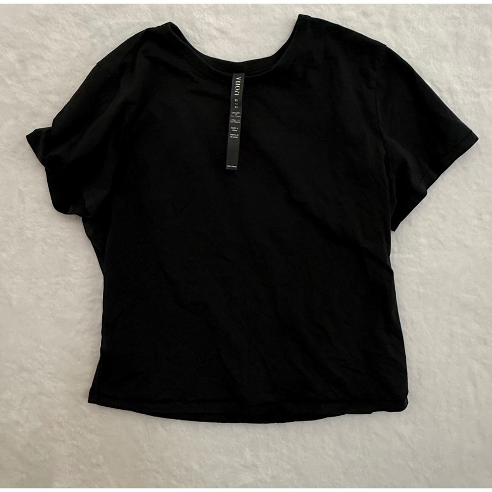 Vuori Womens Black Short Sleeve Performance Tee Size XL Relaxed Fit Activewear